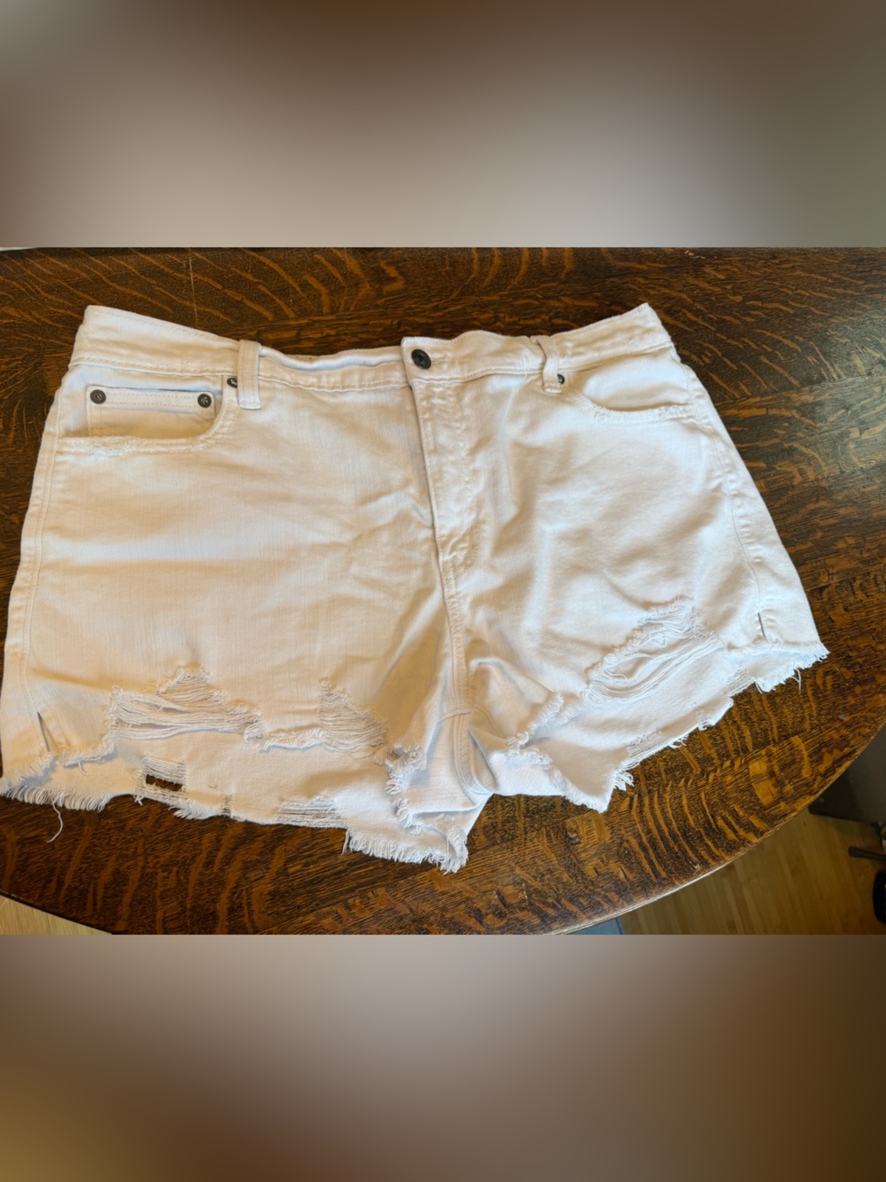 aerie White Denim short